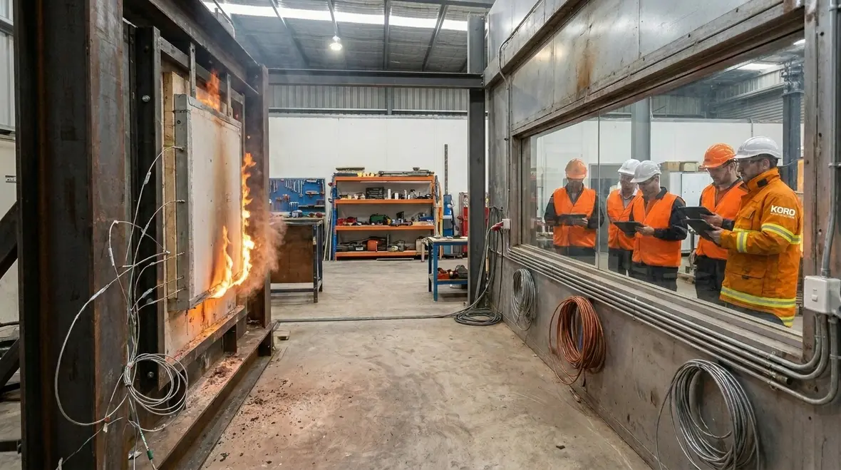 AS 1530.4 fire resistance testing setup for commercial compliance