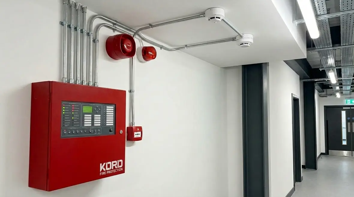 AS1603 fire panel office corridor
