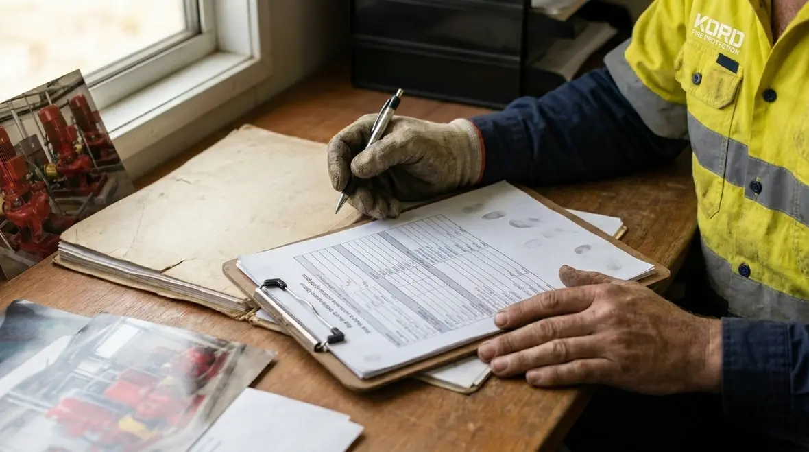 AS 1851 fire pump maintenance checklist inspection