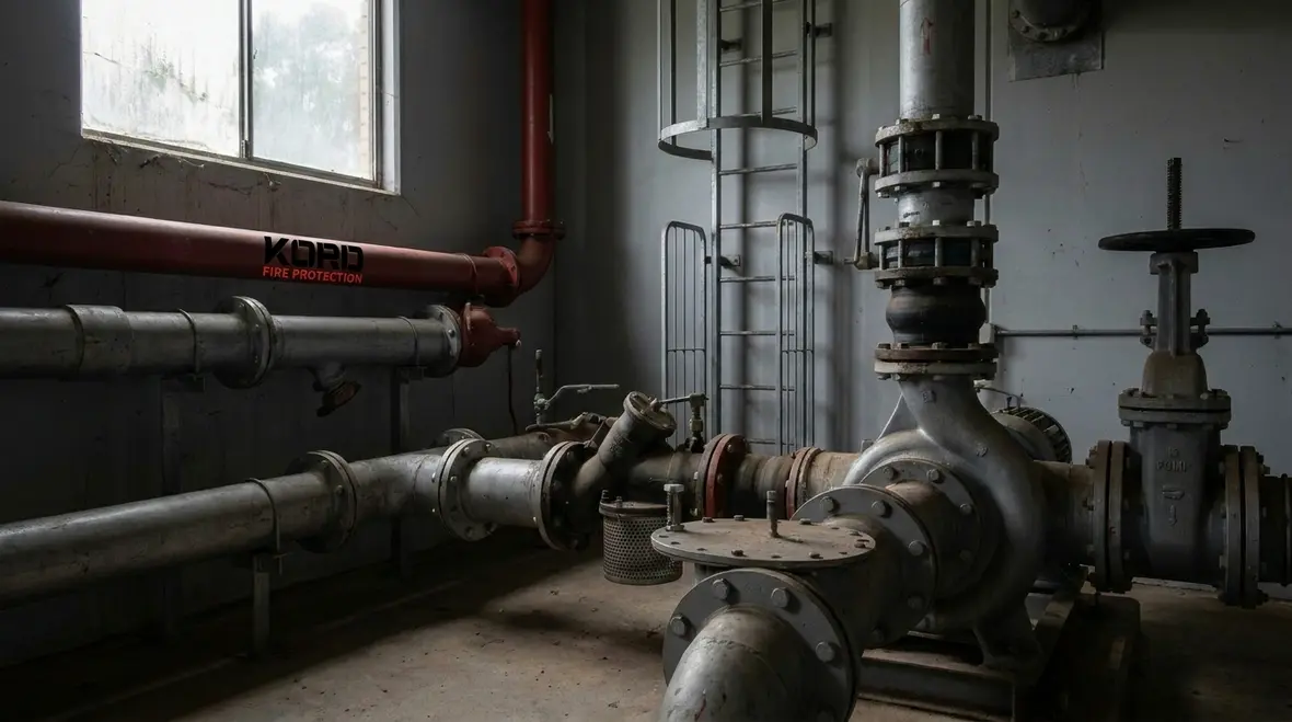 Installed fire pump equipment with compliant access clearance