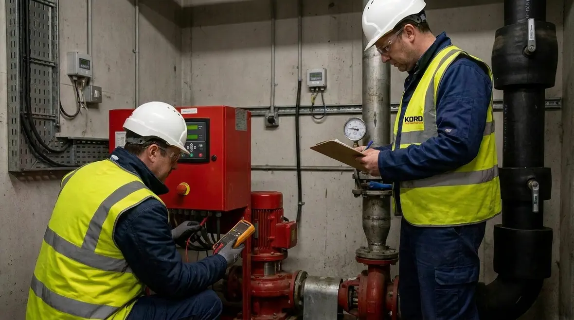 Industrial fire pump installation components
