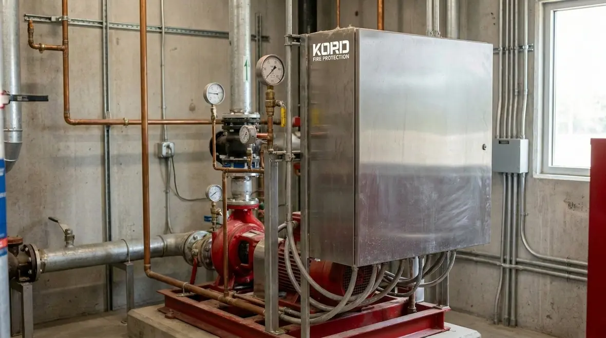 Fire pump system connected to sprinkler water supply