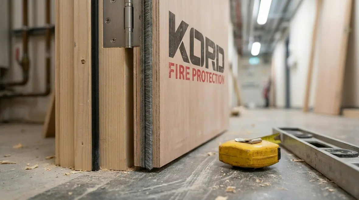 Commercial fire doorset frame and hardware installation