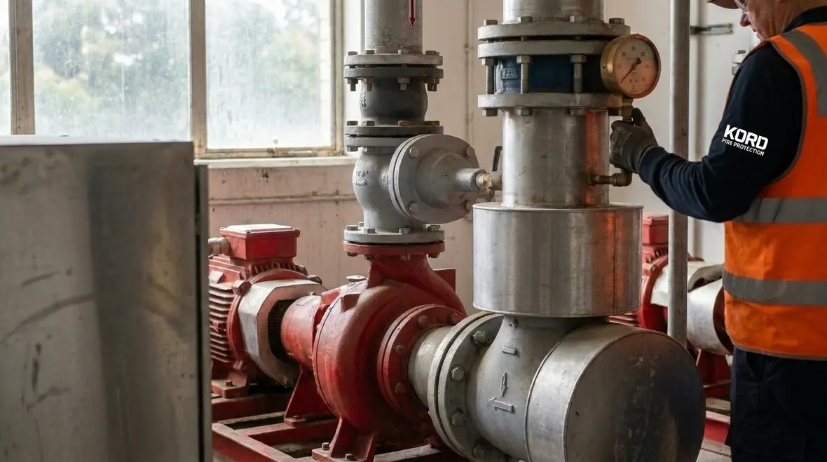 AS 2419 fire pump performance testing in a multi storey building