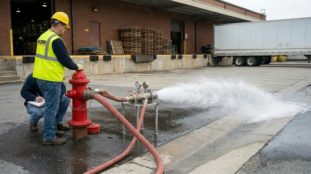 Industrial hydrant and fire pump system inspection under AS 2419