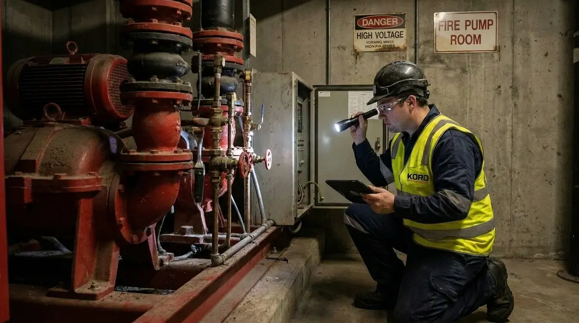 Fire pump controls and valve inspection under AS 2941