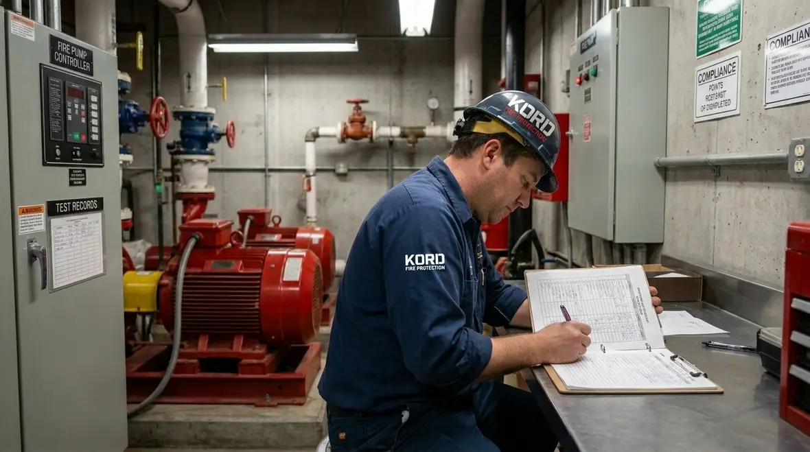 Fire pump testing documentation and ongoing service expectations