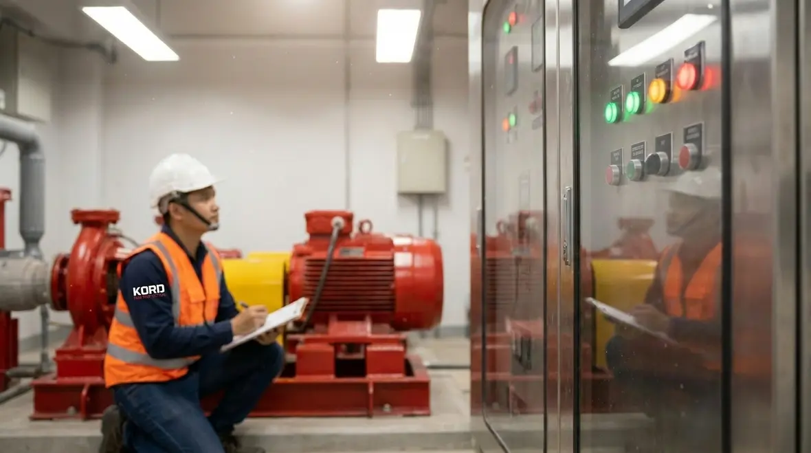 Commissioning documentation and fire pump performance verification records