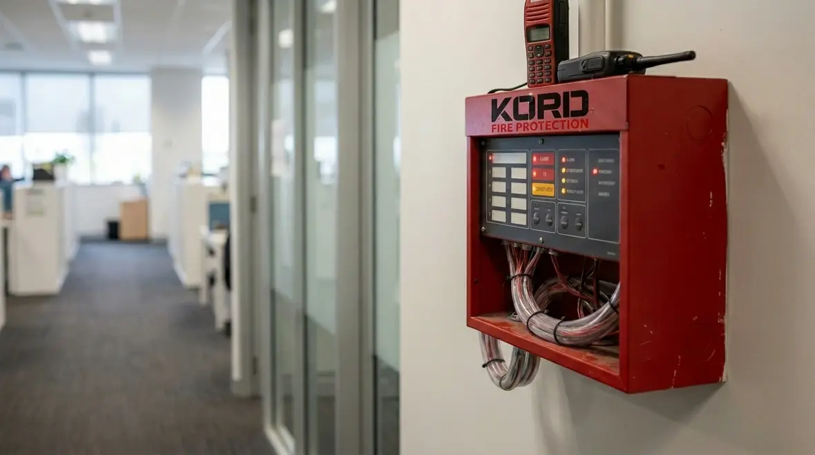 AS 1603 fire detection alarm control panel and detector layout