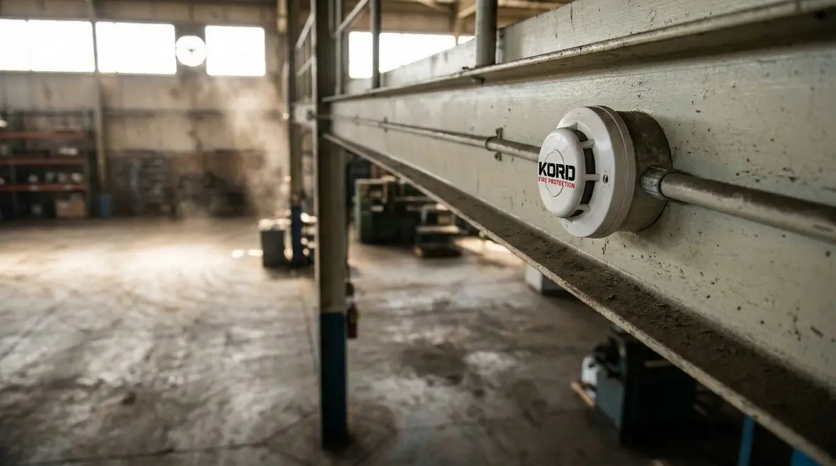 manual call point and fire alarm sounder in commercial building