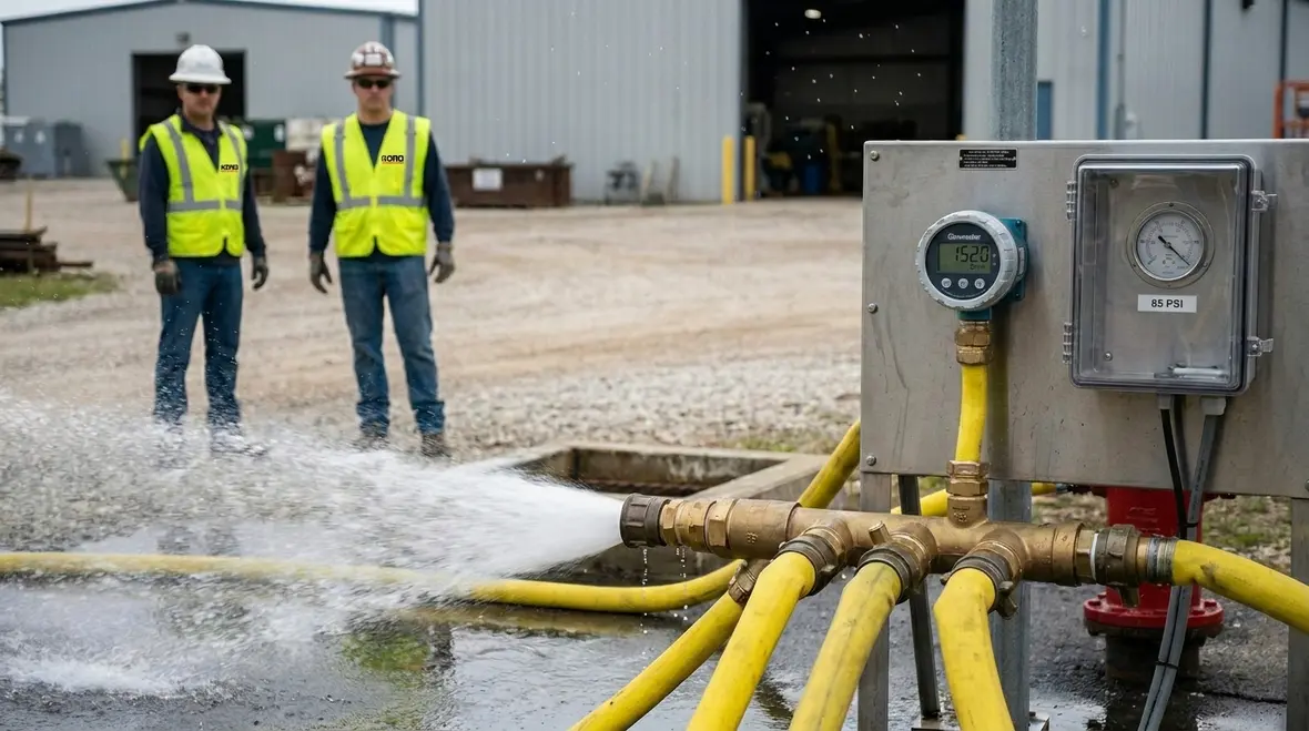 Fire pump assembly and hydrant system equipment in an Australian commercial facility