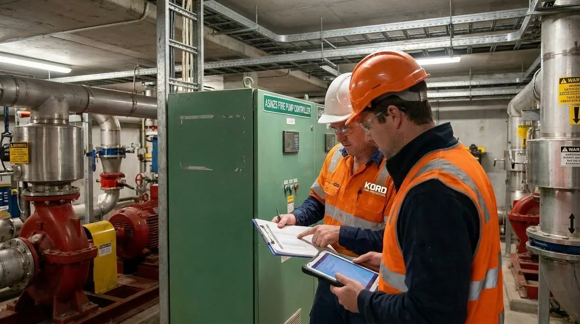 Industrial fire pump upgrade planning documents and pump room layout