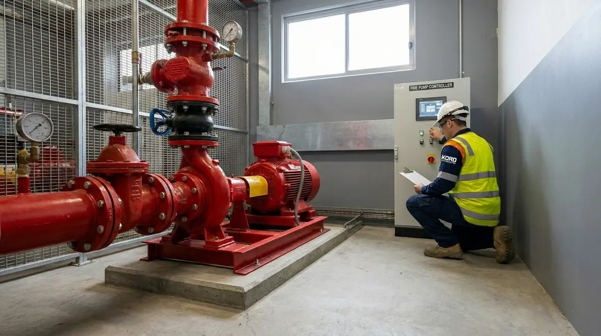 Fire pump testing gauges and pressure checks