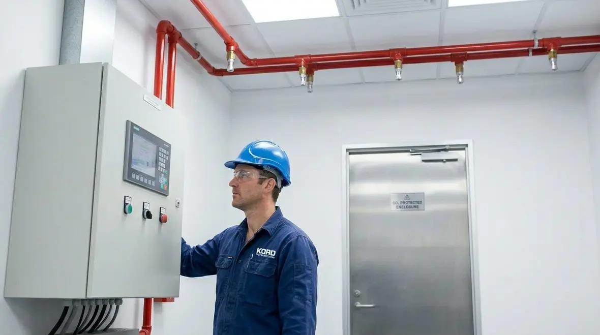 CO2 fire suppression system equipment in Australian facility