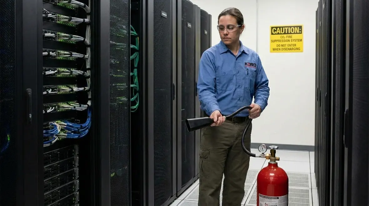 Fire extinguisher planning for electrical racks and server infrastructure