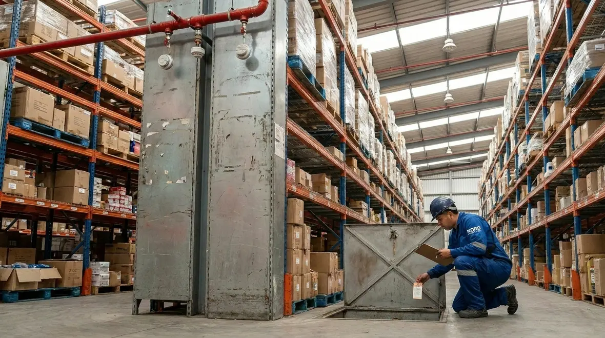 Inspection of fire suppression equipment and WHS compliance records