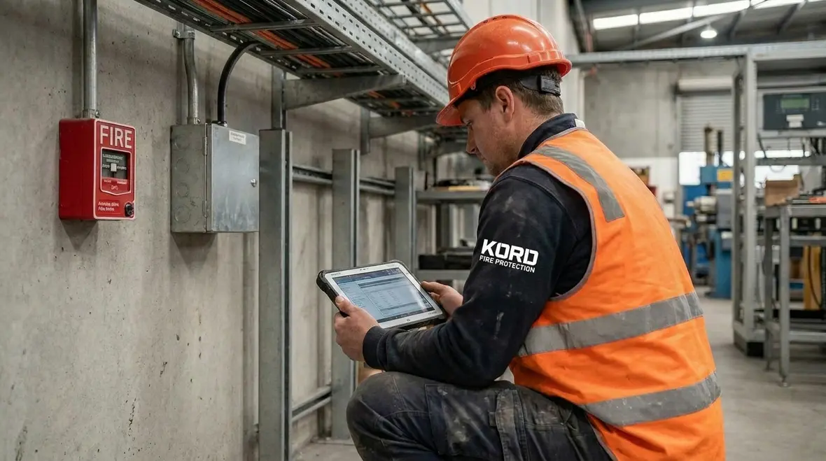 commercial fire alarm devices installed across multiple building zones