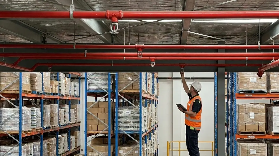 Commercial sprinkler warehouse interior
