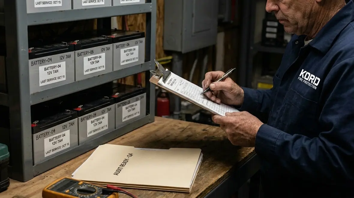 Commercial fire alarm battery replacement service