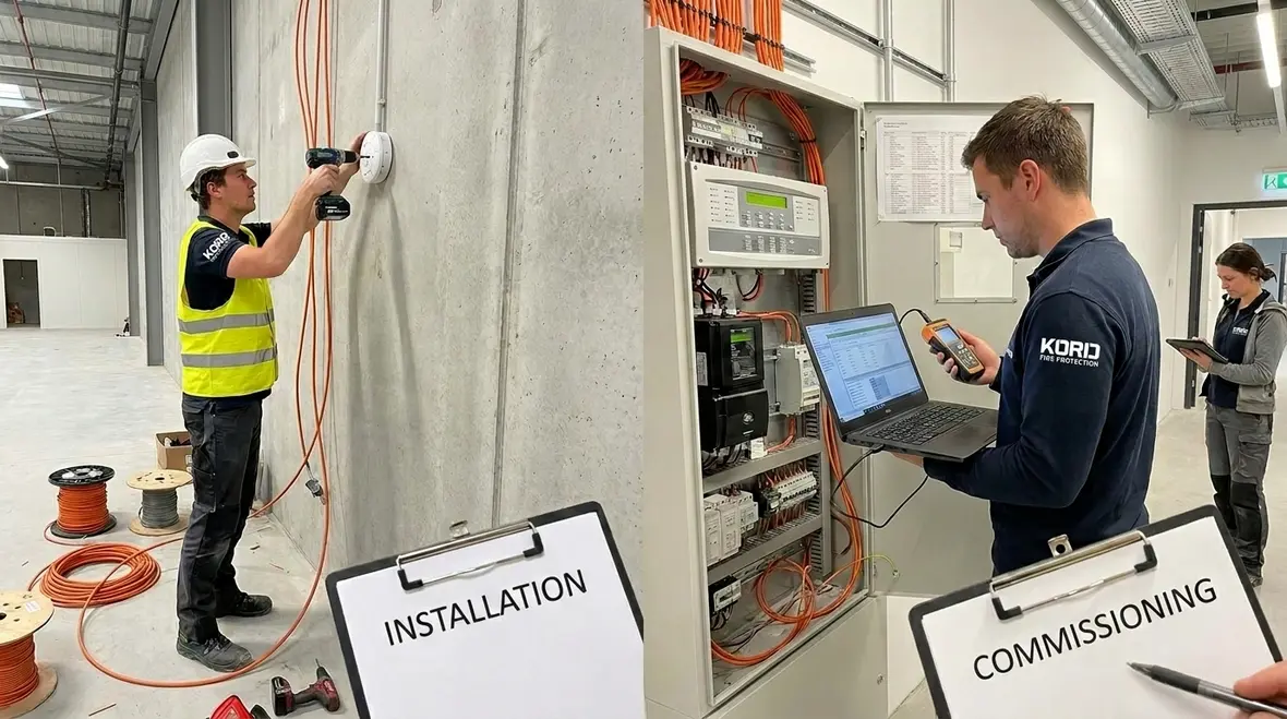 Australian fire alarm setup technician
