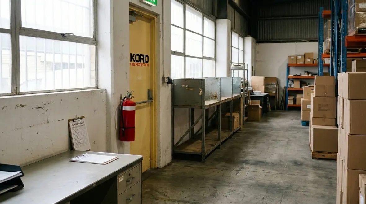 Fire extinguisher service inspection in Perth commercial facility