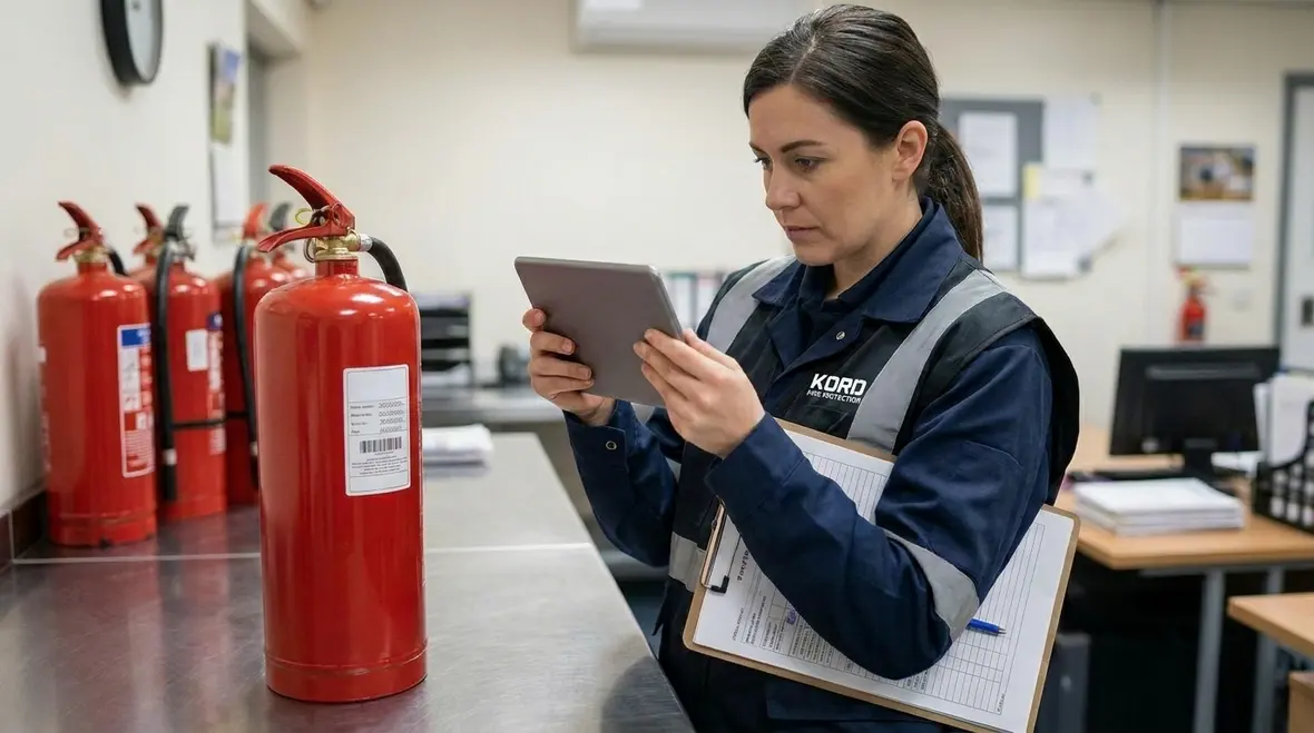 Fire extinguisher inspection documentation and compliance record review
