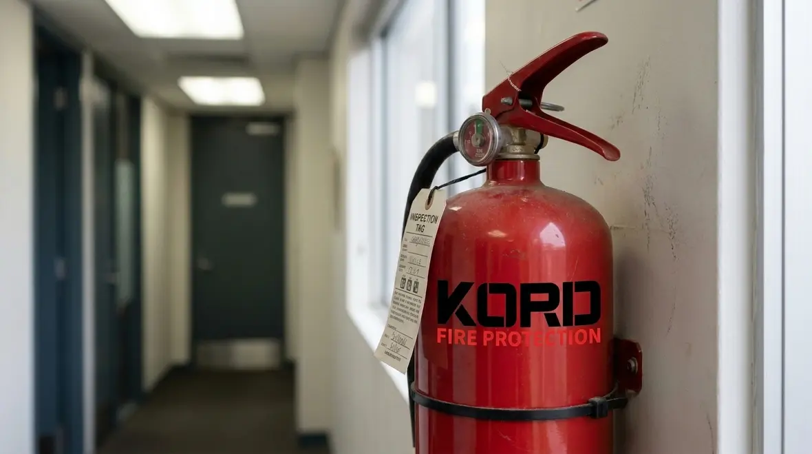 Fire extinguisher inspection tag in Australia