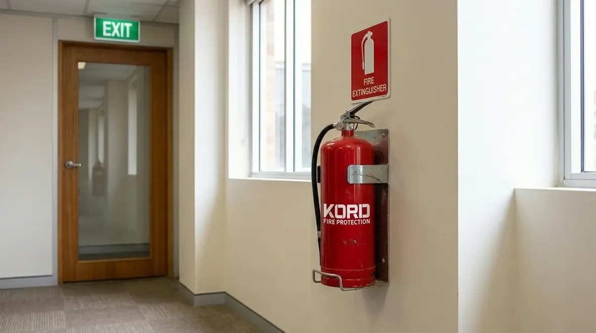 Portable fire extinguisher and automatic fire suppression equipment in a commercial setting