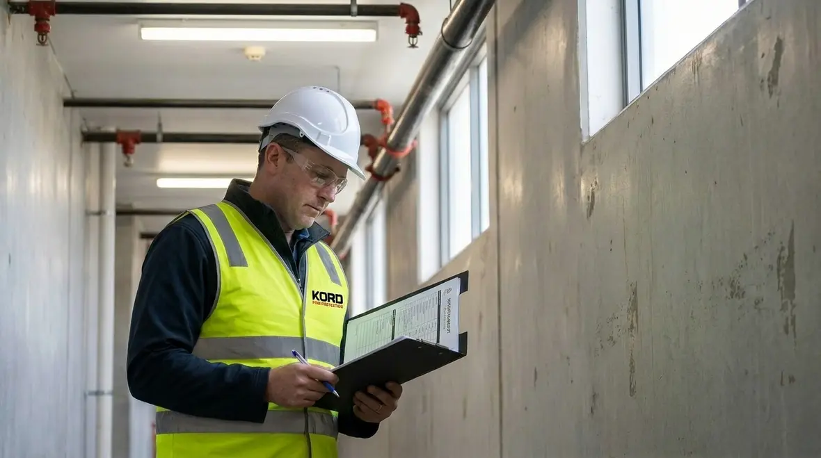 Planned fire sprinkler inspection in a warehouse with minimal disruption to operations