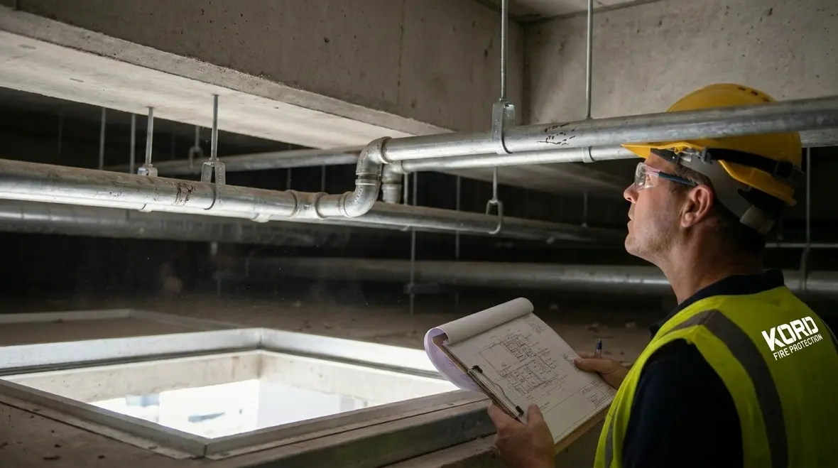 commercial fire sprinkler pipework installation in Australia