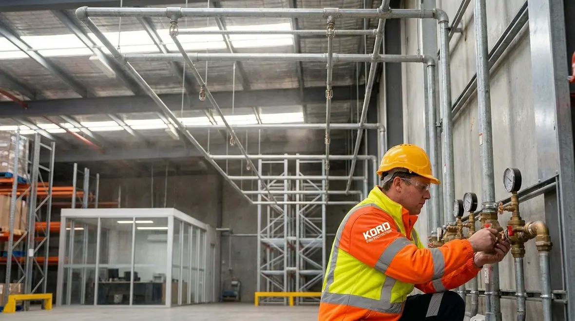 Commercial fire sprinkler installation in Adelaide warehouse