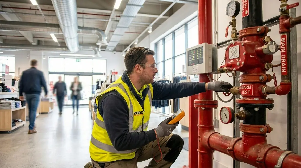 Commercial sprinkler valve set and fire protection installation components