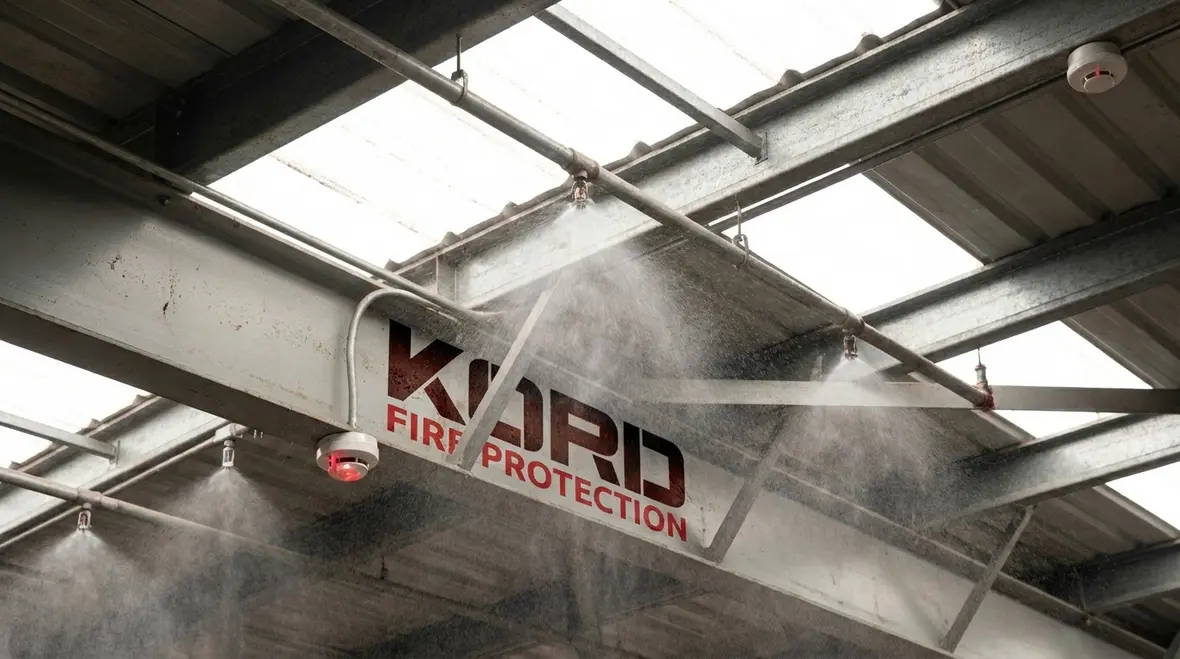 Commercial fire sprinkler pipework installation in Perth facility