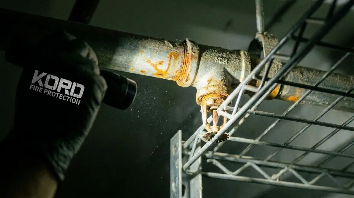 Fire sprinkler pipework and valve inspection in Perth warehouse