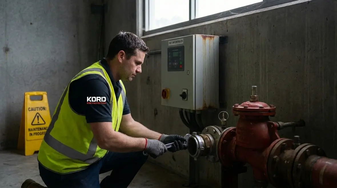commercial fire sprinkler pipe and valve inspection in Australia