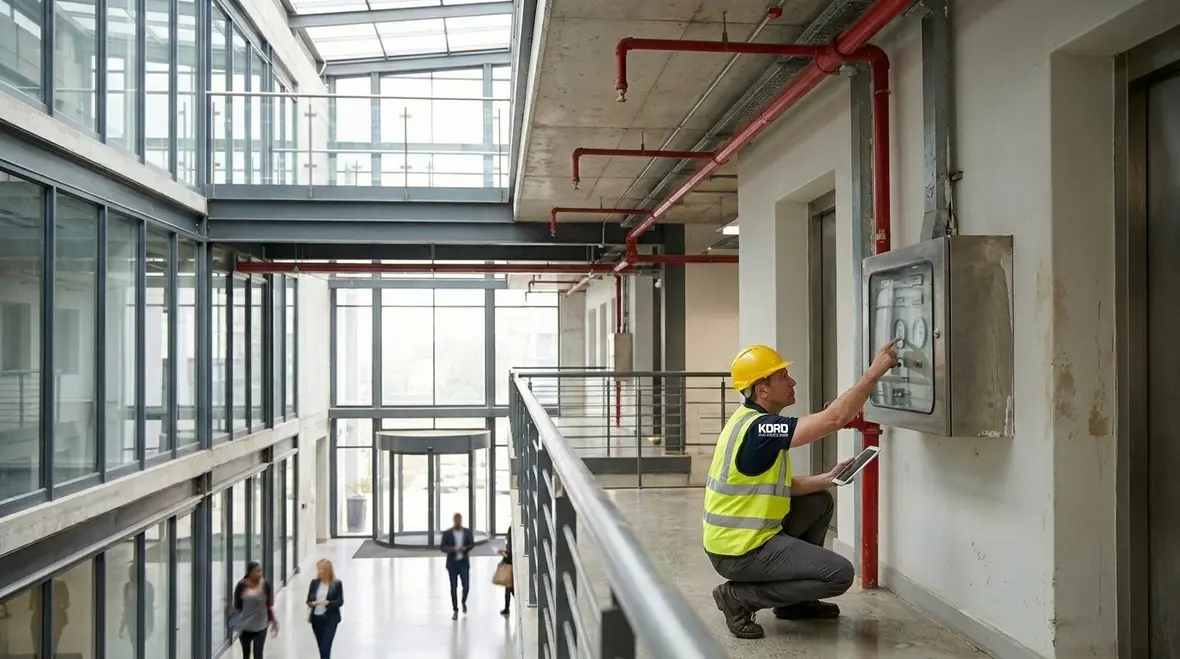 High occupancy building fire sprinkler pipework installation on the Gold Coast