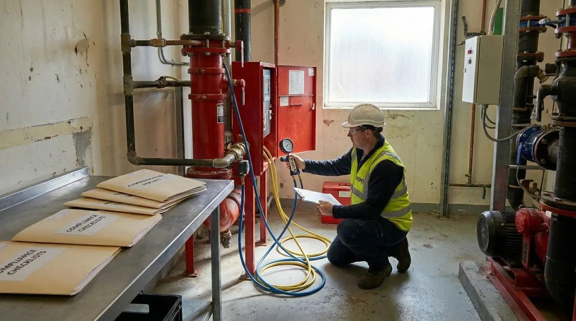 Commissioning and testing of warehouse fire sprinkler systems in Perth