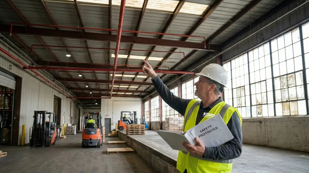Fire sprinkler testing in Brisbane commercial facility