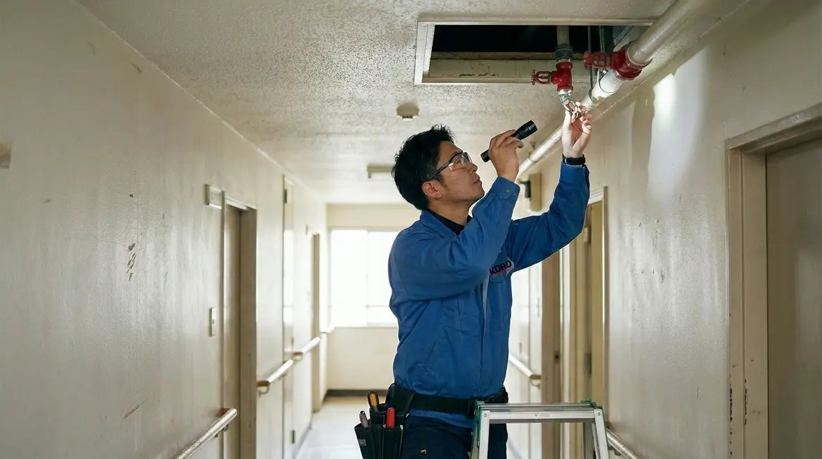 Office fire sprinkler inspection in Sydney ceiling space