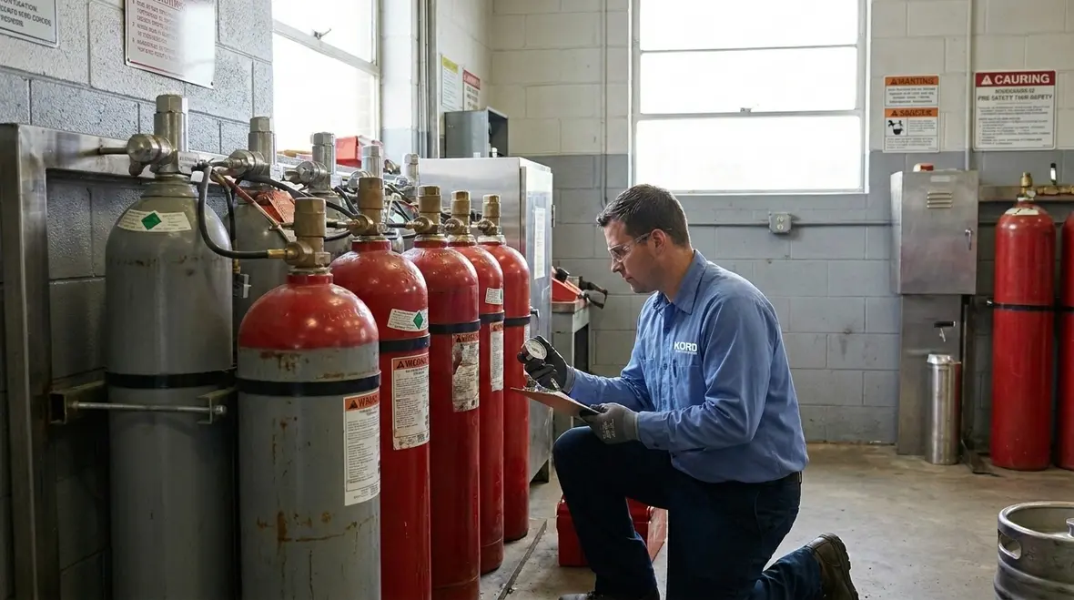 Inspection of legacy halon suppression pipework and cylinders