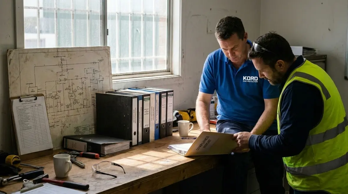 Commercial facility halon system inspection and service planning