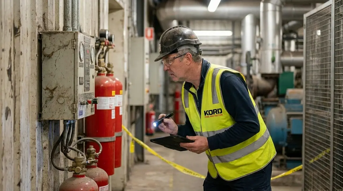 Halon system inspection equipment and compliance review