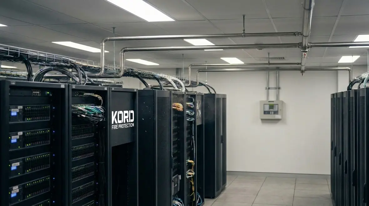 clean agent fire suppression equipment protecting critical electronics