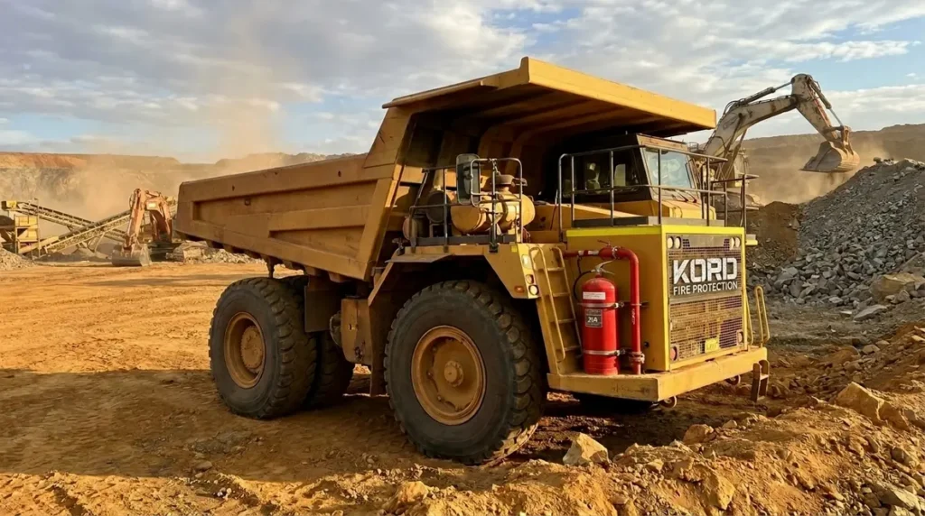 mining vehicle fire suppression