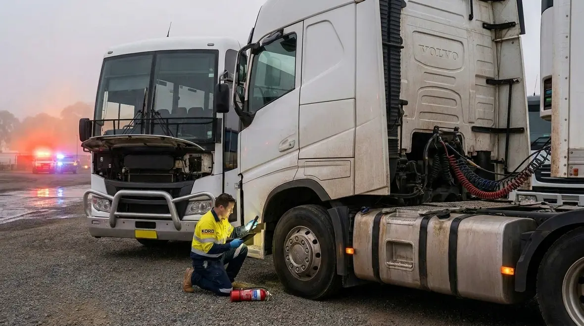 vehicle fire suppression system protecting fleet transport compartments in Australia