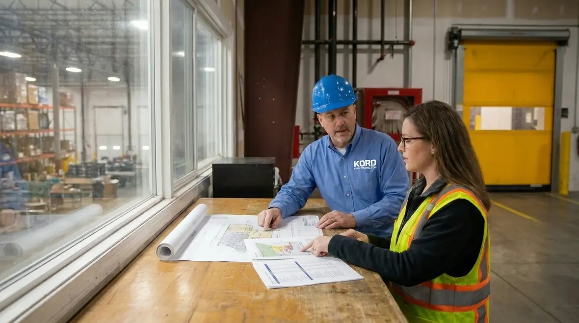 Commercial building fire risk assessment and compliance review